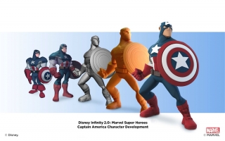 The various designs for Captain America.