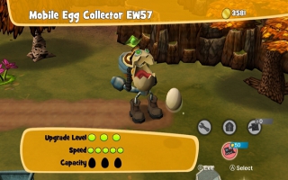 De eieren kun je op laten halen door een doodenge eierrobot. Je zou ze ook zelf kunnen pakken...