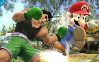 Little Mac uderza Mario mocno w grze <a href = https://www.mariowii-u.nl/Wii-U-spel-info.php?t=Super_Smash_Bros_for_Wii_U>Super Smash Bros. For Wii U</a>.