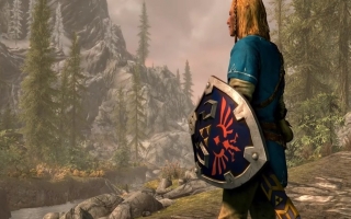 Hol dir <a href = https://www.mariowii-u.nl/Wii-U-spel-info.php?t=The_Legend_of_Zelda_Breath_of_the_Wild>The Legend of Zelda: Breath of The Wild</a>-Ausrüstung in The Elder Scrolls V: Skyrim (Switch).