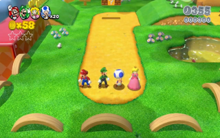 Just like in Super Mario Bros. 2, you can choose from Mario, Luigi, Peach, and Toad, each with their own skill.