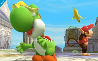 Yoshi est un redoutable adversaire dans <a href = https://www.mariowii-u.nl/Wii-U-spel-info.php?t=Super_Smash_Bros_for_Wii_U>Super Smash Bros</a>.